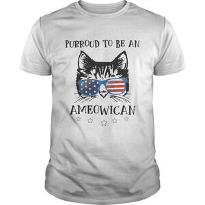 Purroud To Be An Ameowican American Flag Shirt